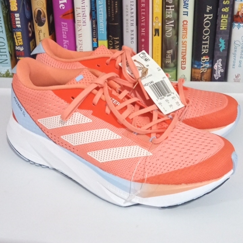 ADIZERO CORAL FUSION ORANGE PEACH WHITE CROSS TRAINER RUNNING SHOES SIZE 7 NWT